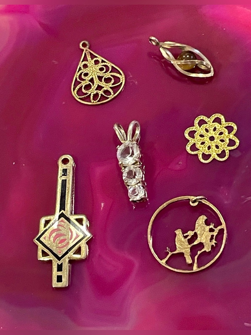 Lot of 6 Assorted Pendants Charms Jewelry Making